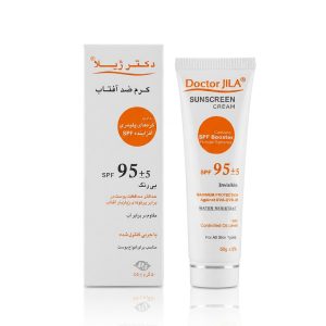 کرم ضدآفتاب SPF 95±5 بی‌رنگ دکتر ژیلا (Doctor Jila) انواع پوست وزن ۵۰ گرمی