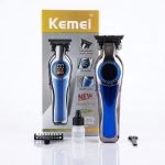 ماشین اصلاح خط‌زن کیمی (Kemei) مدل 9086 (تیغه سرامیکی و پینک‌گلد، نمایشگر LED)