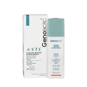 ضدآفتاب SPF50 ژنوبایوتیک (GenoBiotic) مدل فیوژن واتر مناسب صورت و بدن حجم 30 میلی لیتری