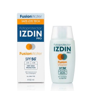کرم ضدآفتاب SPF50 بی‌‌رنگ ایزدین پرو (IZDIN PRO) مدل فیوژن واتر انواع پوست حجم ۵۰ میلی‌لیتر