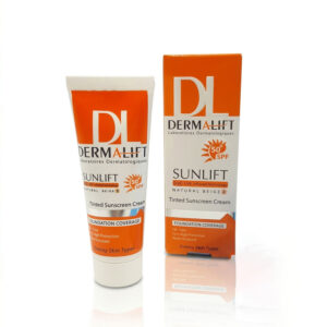 کرم ضدآفتاب SPF50 رنگی درمالیفت (DERMALIFT) مدل کرم‌پودری فاقد چربی رنگ بژ طبیعی (کد ۲) حجم 40 میلی لیتر