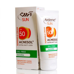 کرم ضدآفتاب SPF50 آردن سان (Ardene Sun) مدل ضدجوش (Acnesol+) فاقد چربی بی‌رنگ حجم 50 میلی لیتر